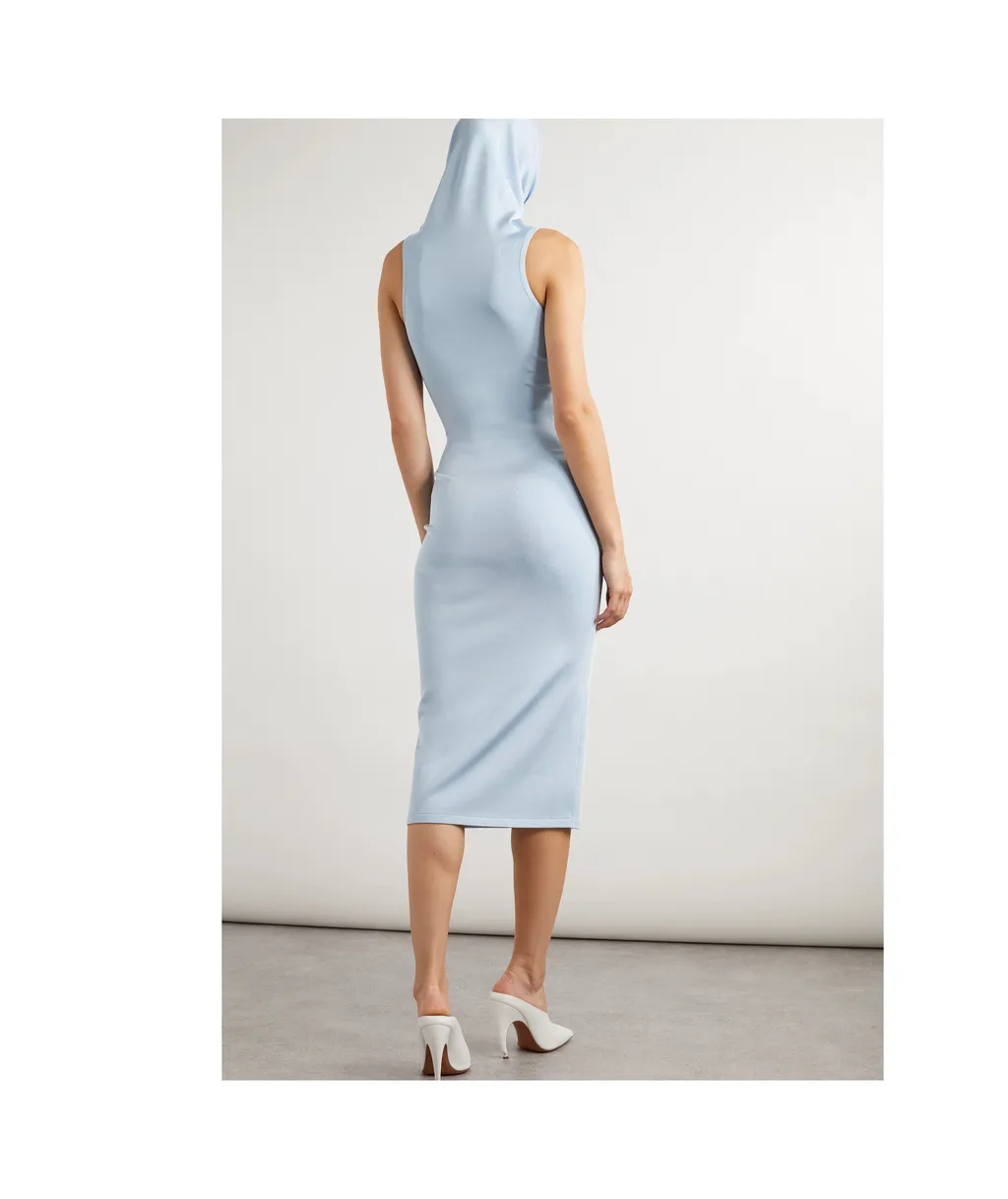 Hooded Stretch Knitted Dress