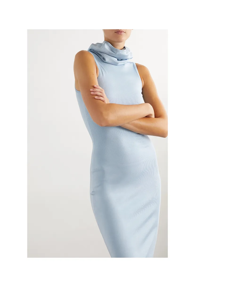 Hooded Stretch Knitted Dress