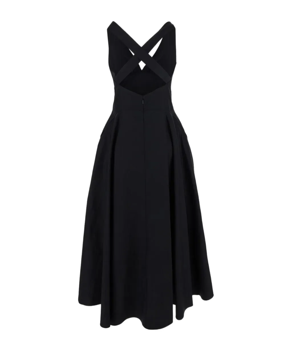 V-Neck Flared Sleeveless Dress
