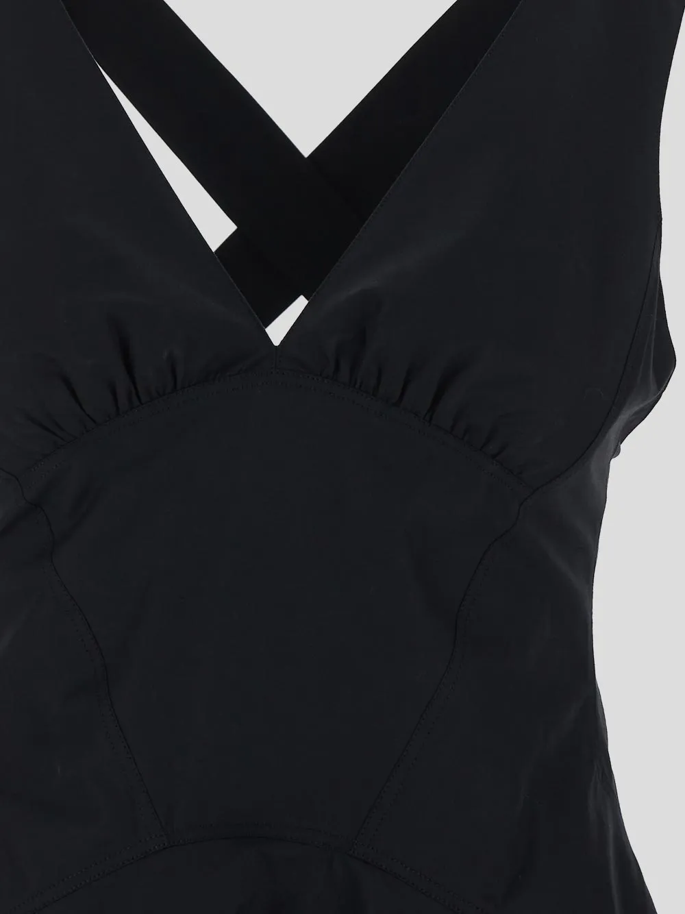 V-Neck Flared Sleeveless Dress