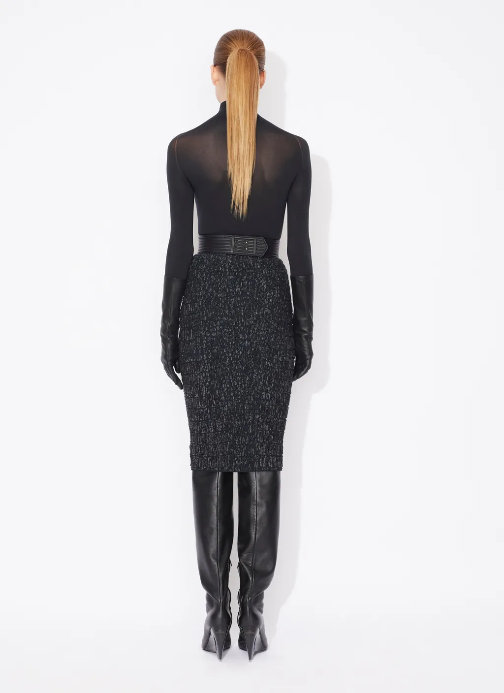 Embossed Pencil Skirt
