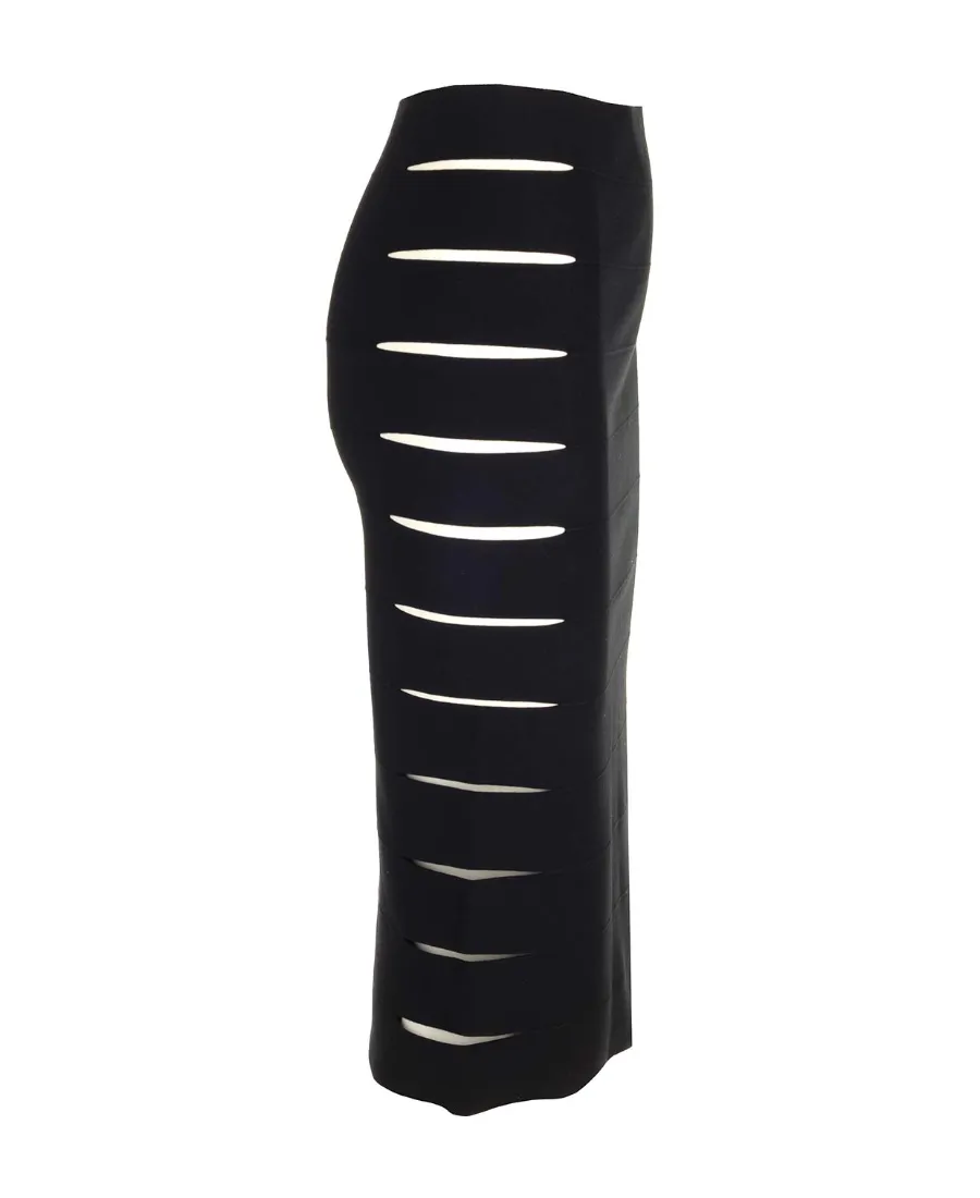 Cut-Out Detailed Panelled Midi Skirt