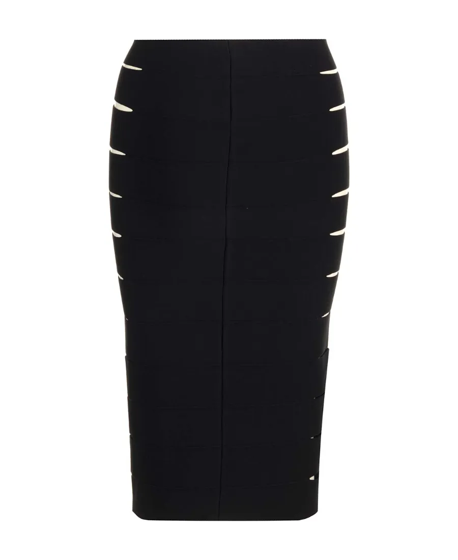 Cut-Out Detailed Panelled Midi Skirt
