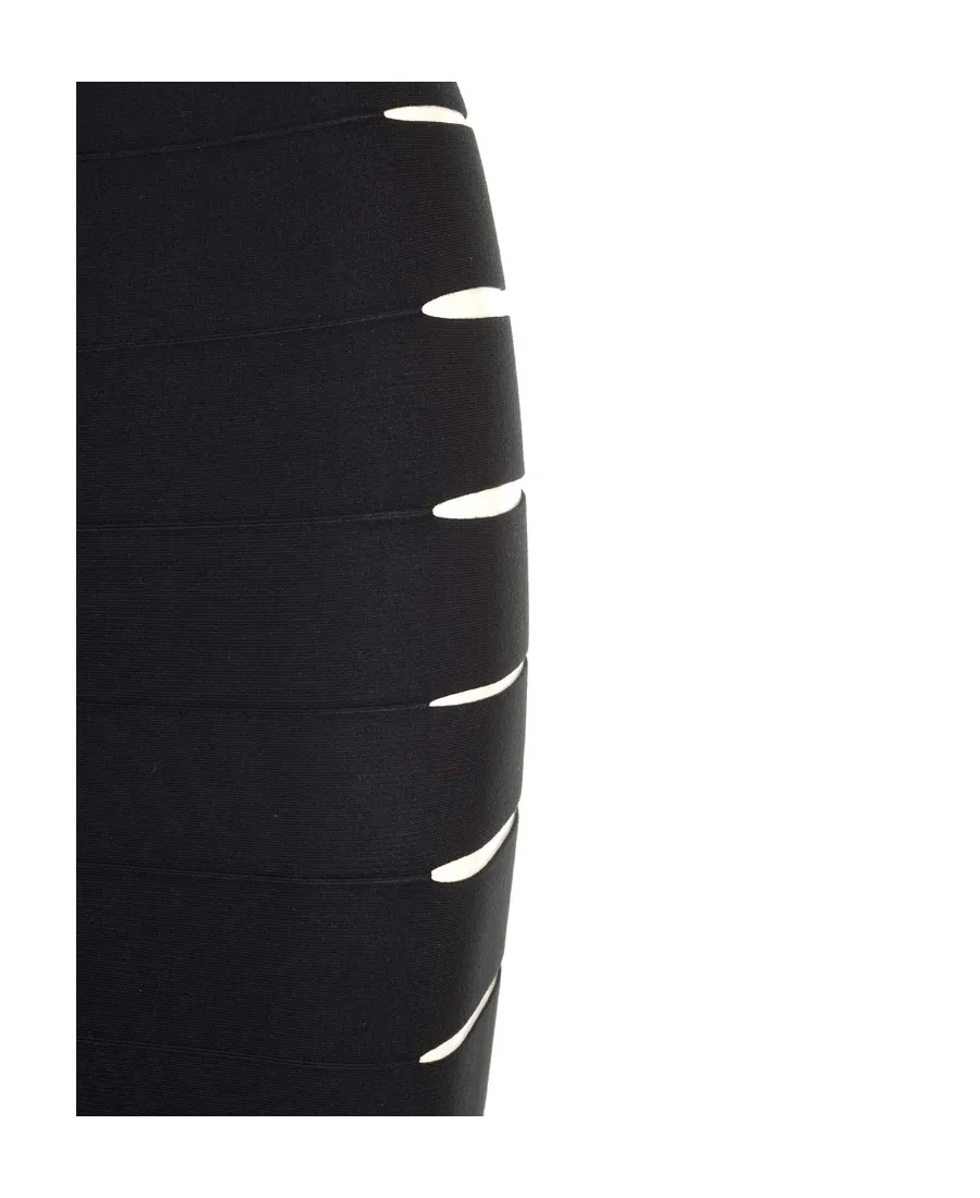Cut-Out Detailed Panelled Midi Skirt