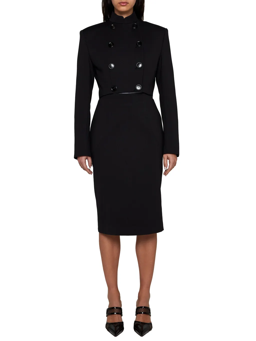 Upstitched Circle Midi Pencil Skirt