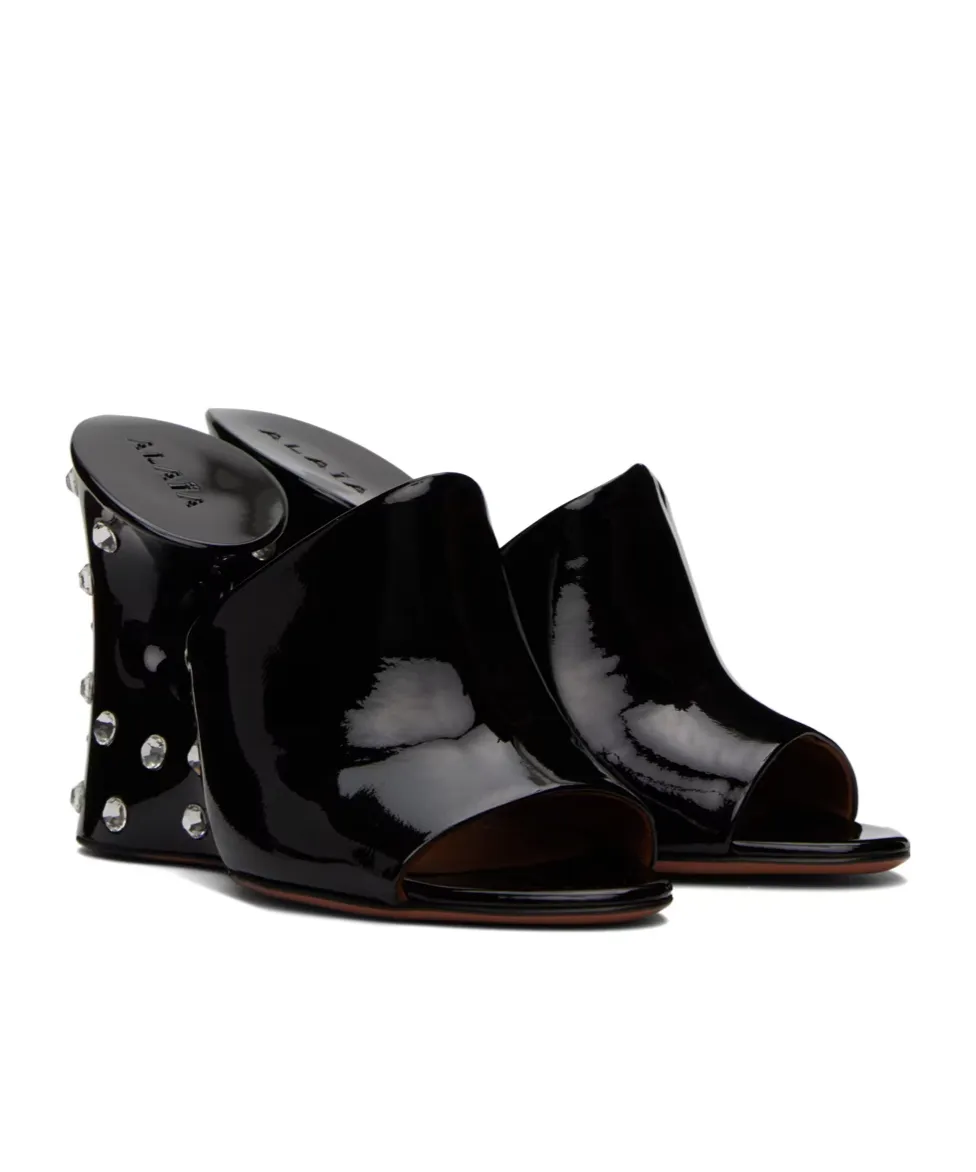 Rhinestone Decorative High-Heeled Muller Shoes