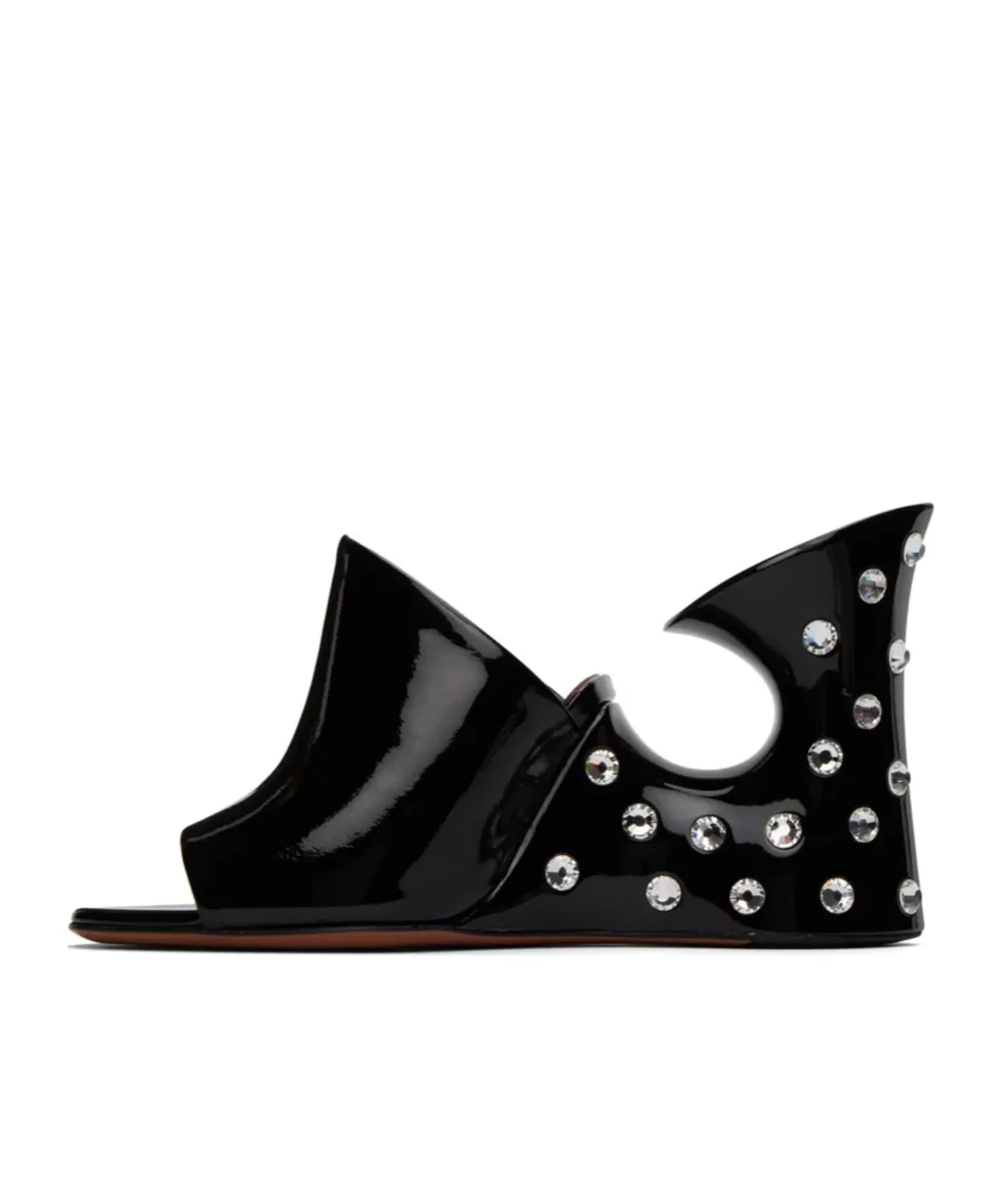 Rhinestone Decorative High-Heeled Muller Shoes