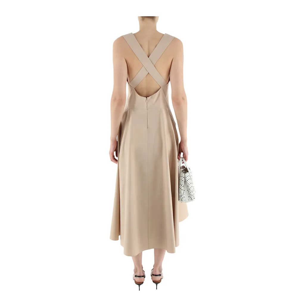 V-Neck Flared Sleeveless Dress