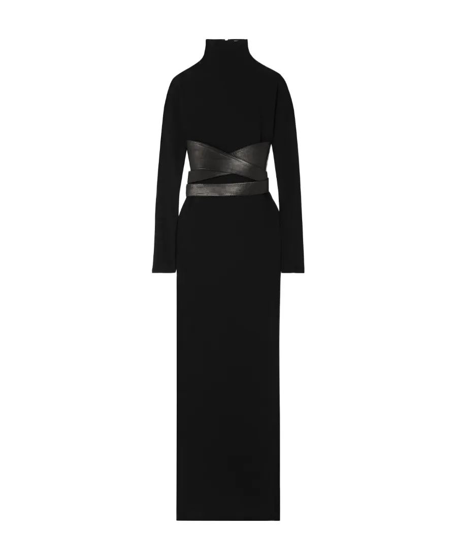 High-Necked And Long-Sleeved Dress