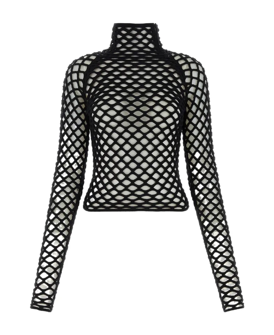 Knitted Turtleneck Cage Pullover