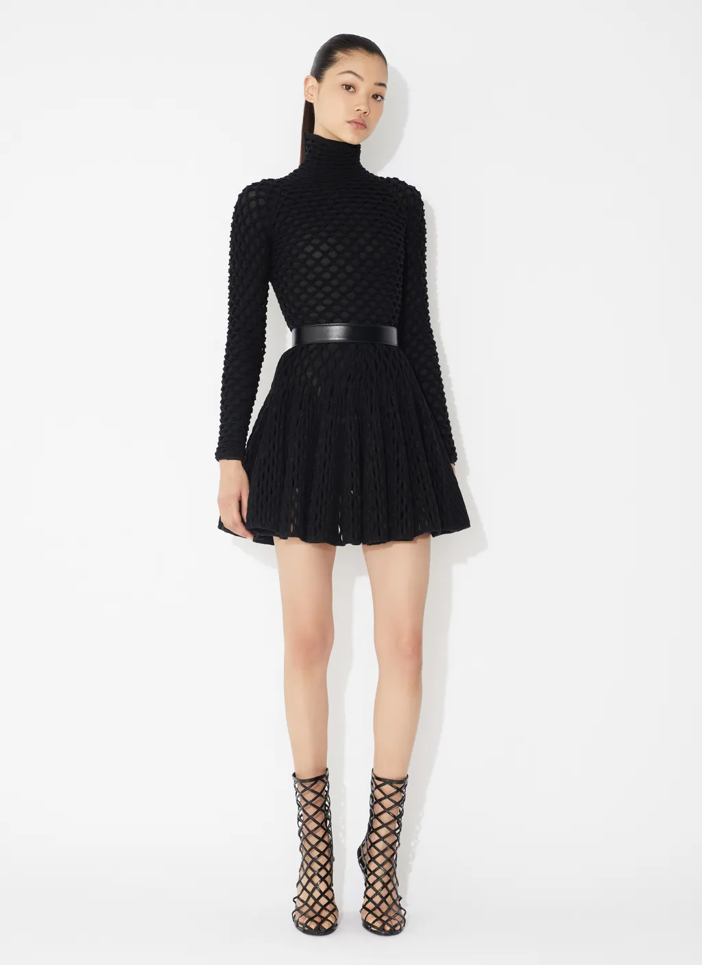 Knitted Turtleneck Cage Pullover