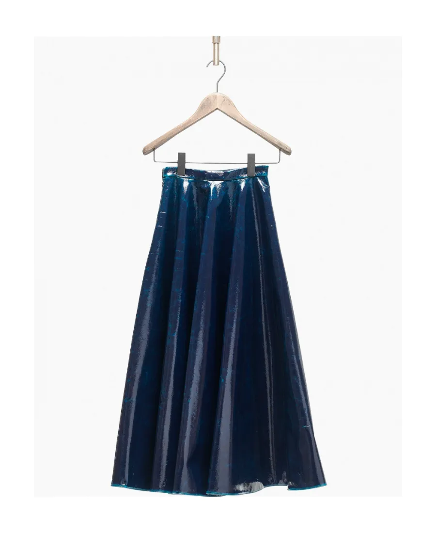 High-Waist Flared Midi Skirt