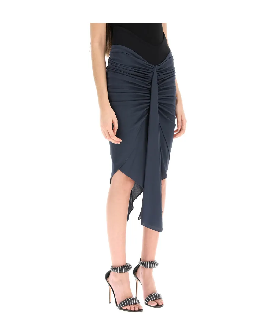 Gathered-Detailing Draped Skirt