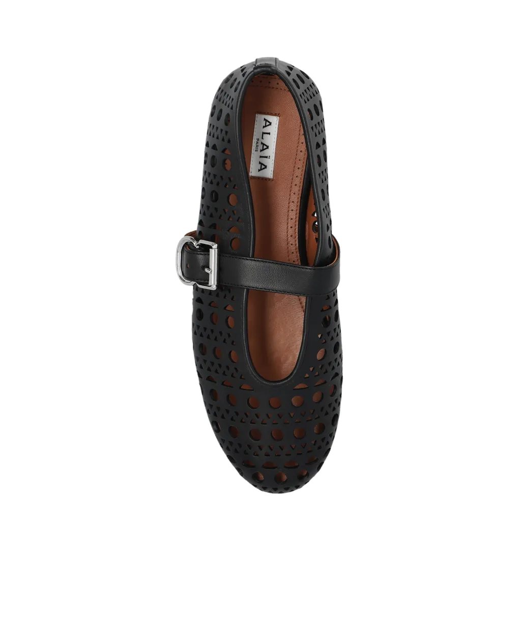 Cut-Out Leather Ballerinas