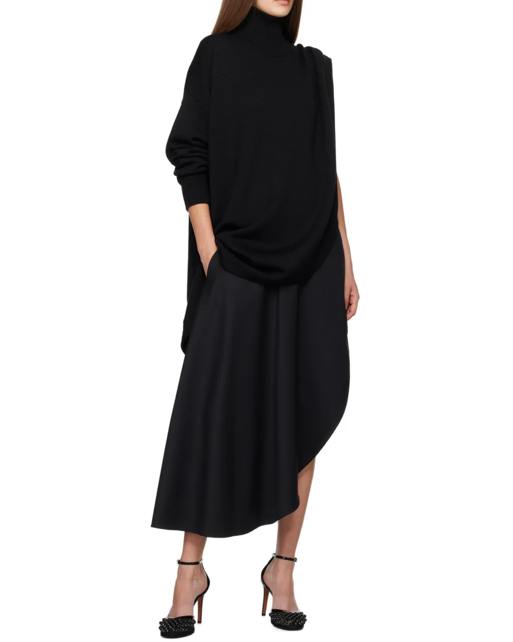 Fluid Asymmetric Midi Skirt