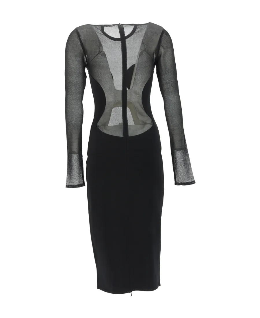Semi-Sheer Midi Dress