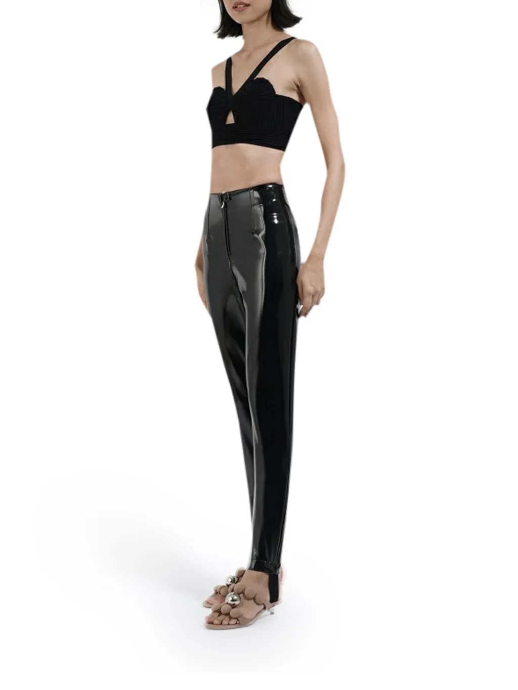 High Shine Stirrup Hem Pants