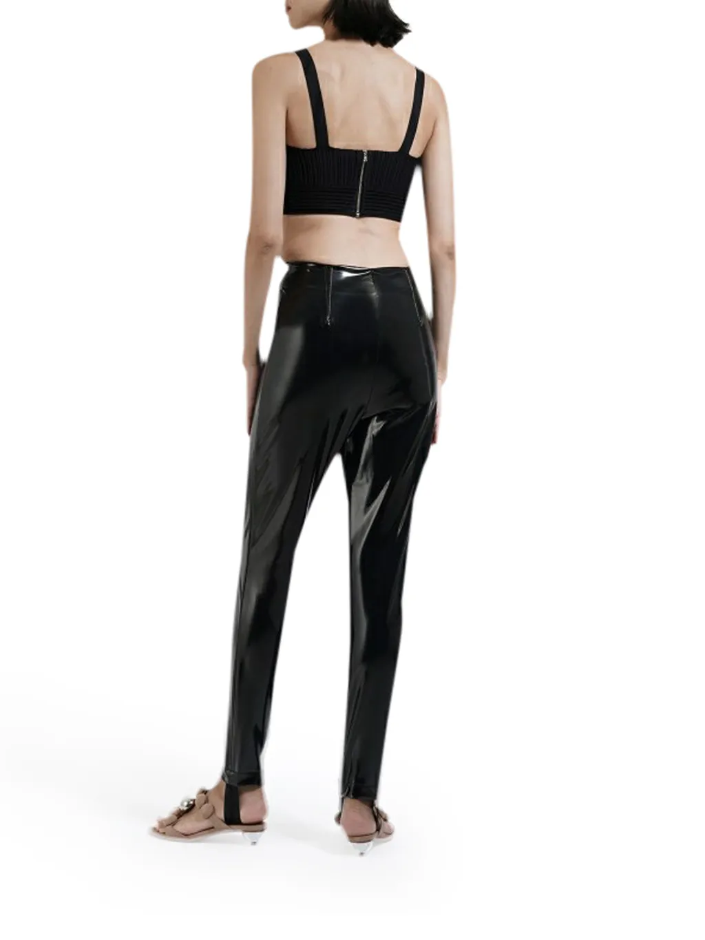 High Shine Stirrup Hem Pants