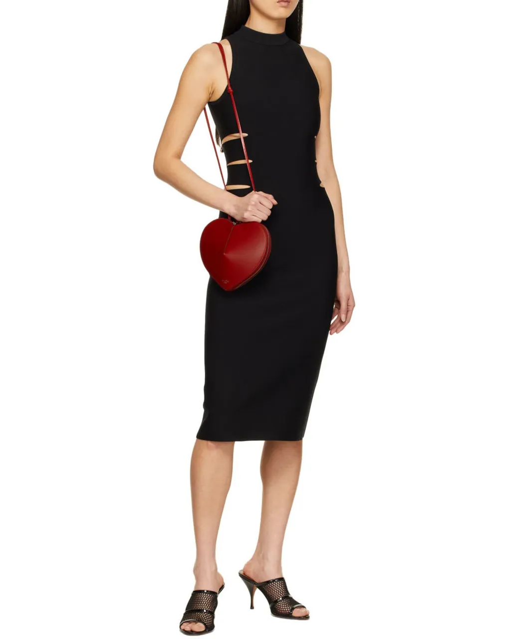Hollow-Out Medium-Length Dress