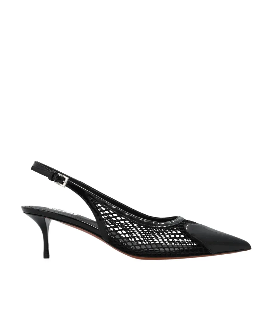 Heart 55Mm Slingback Leather Pumps
