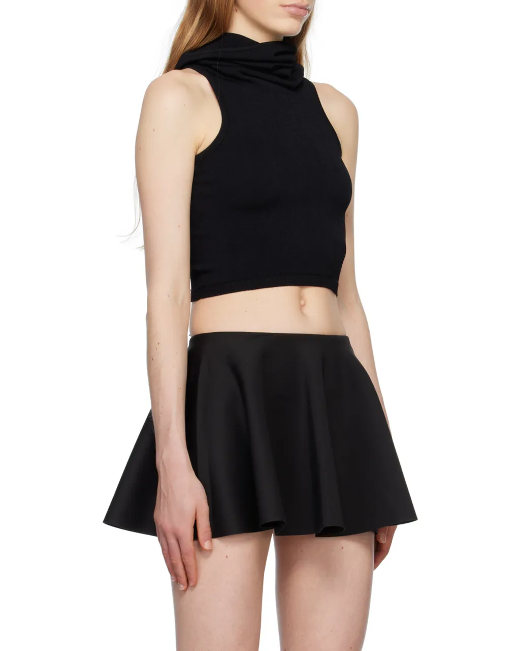 Hooded Knit Crop Top