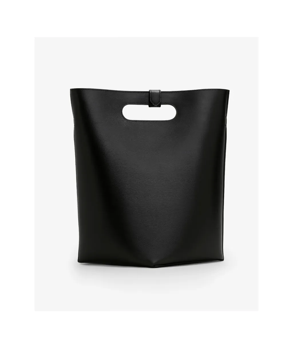 Logo-Stamp Leather Tote Bag