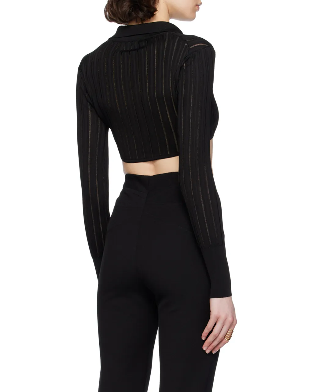 Long-Sleeved Short Knitted Cardigan