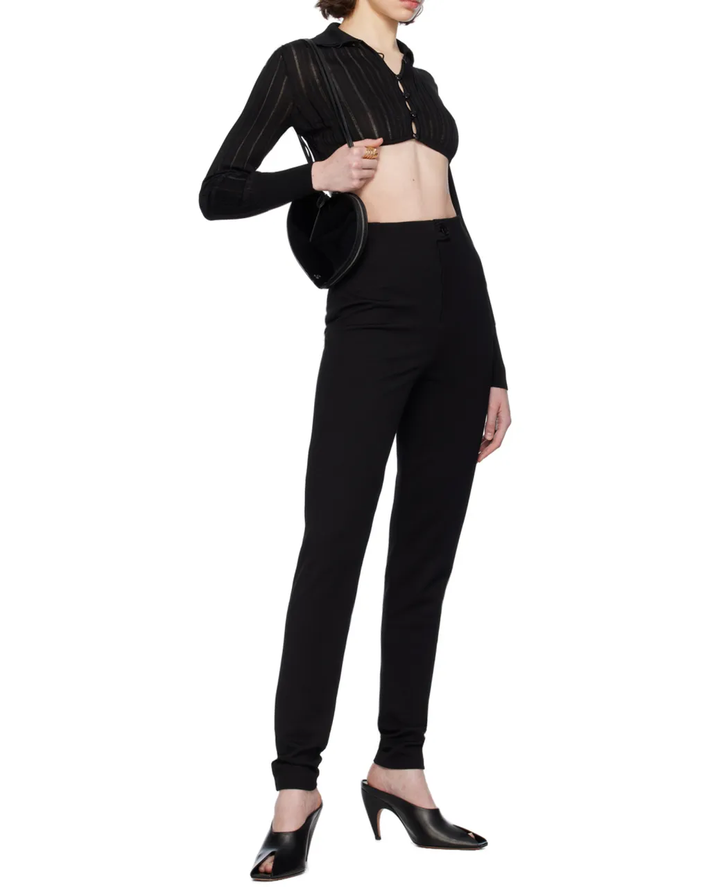Long-Sleeved Short Knitted Cardigan