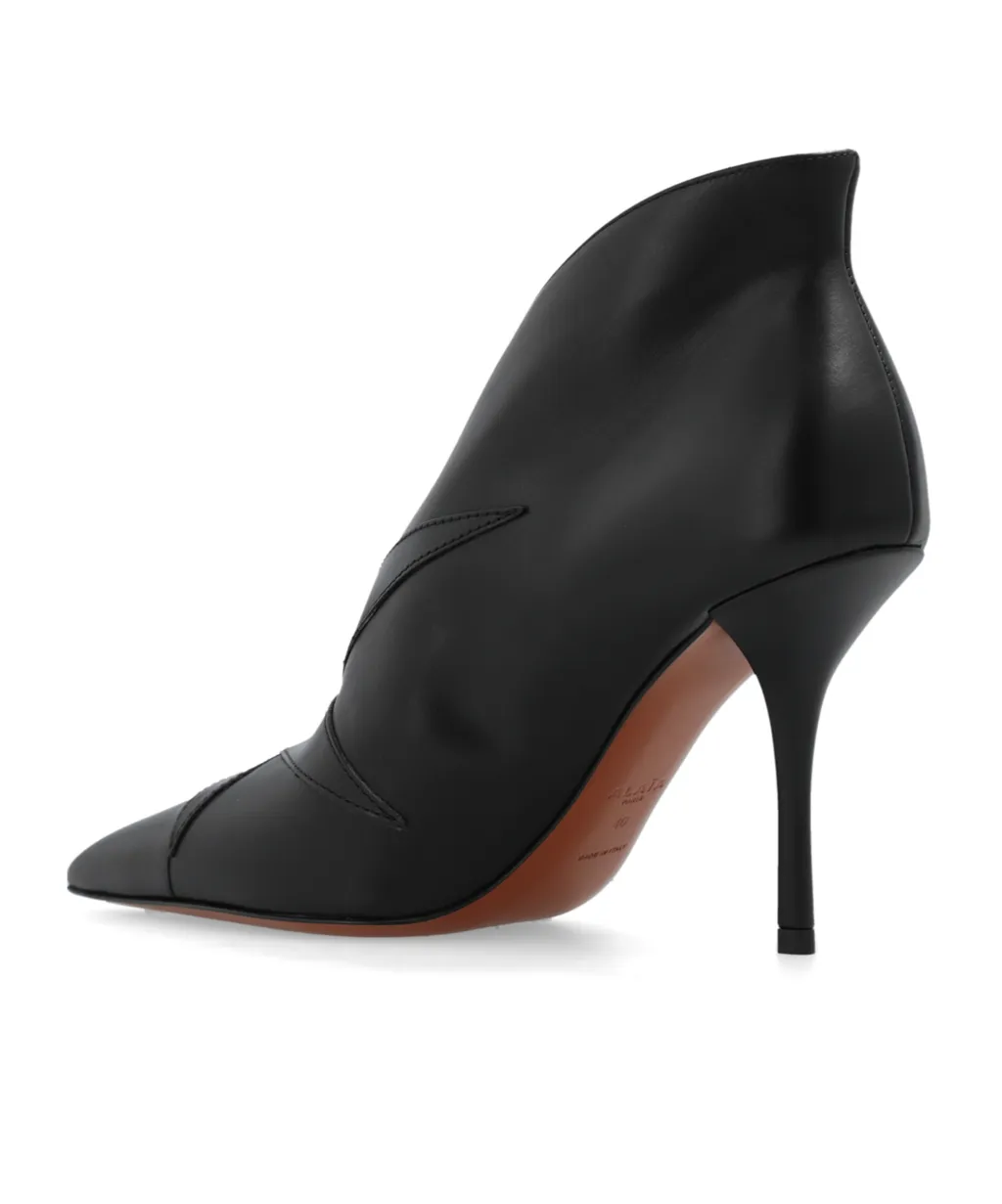 Panel-Detailing Leather Ankle Boots