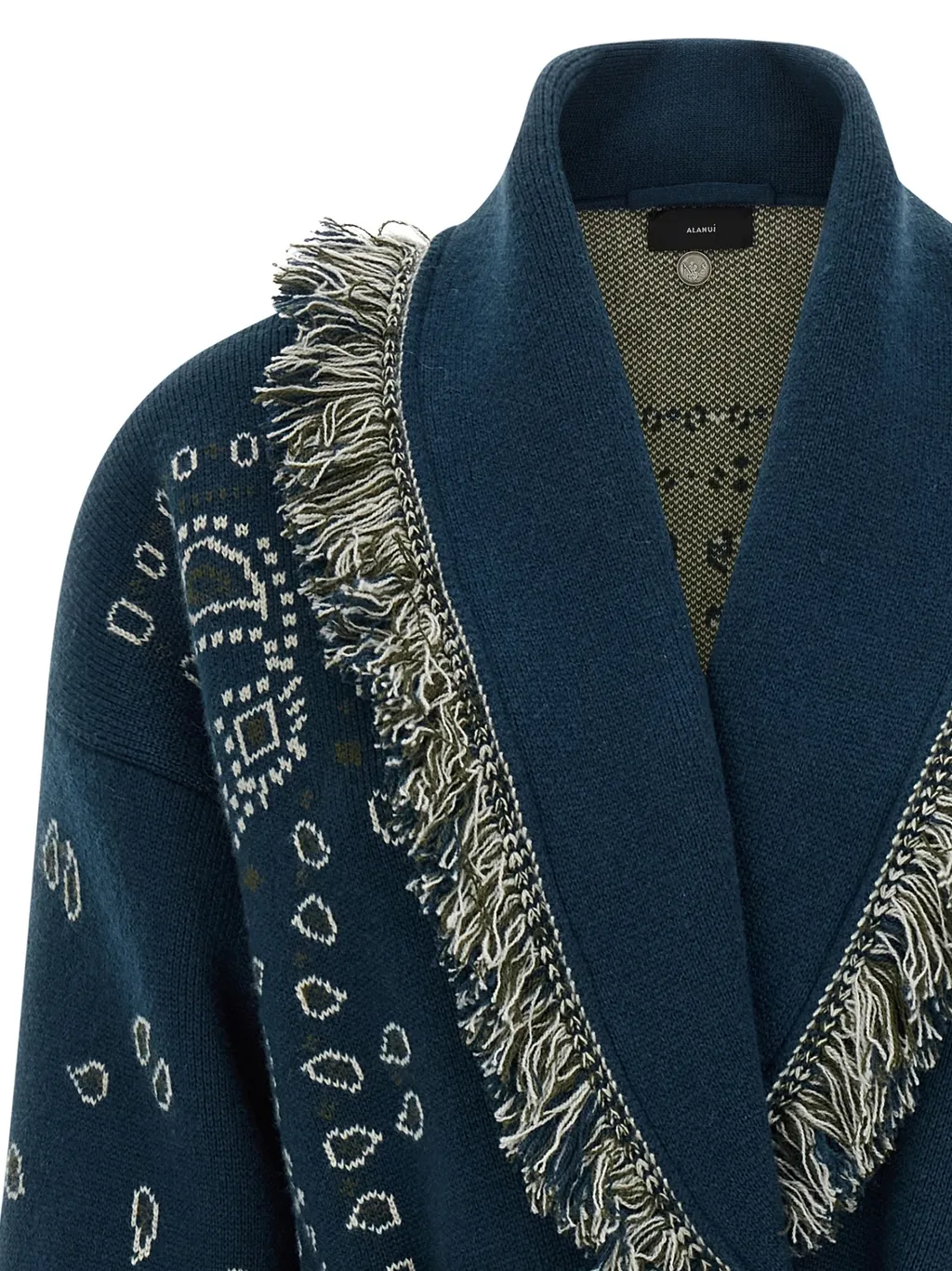 Bandana Jacquard Fringed Cardigan