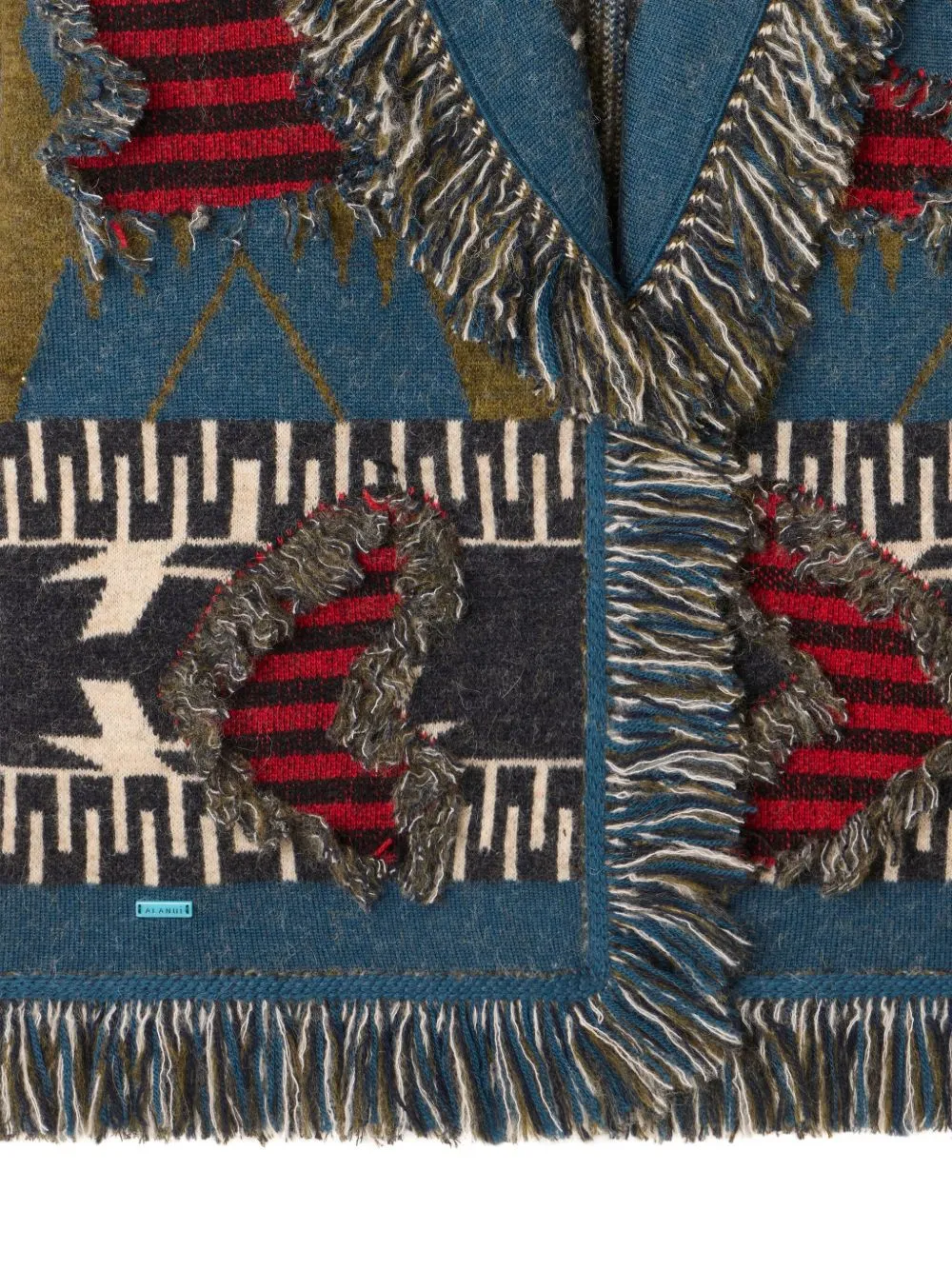 Fringed Patterned Cardigan
