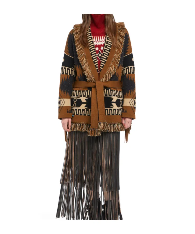 Dreamscape Fringed Knit Cardigan