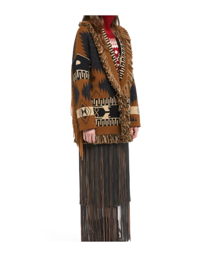 Dreamscape Fringed Knit Cardigan