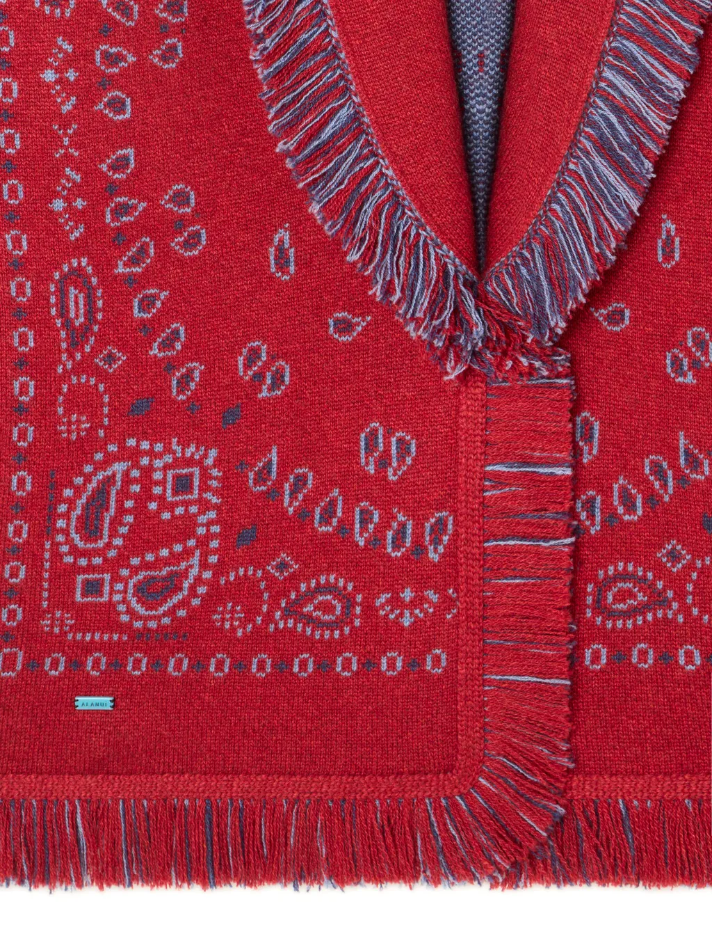 Bandana Jacquard Fringed Cardigan