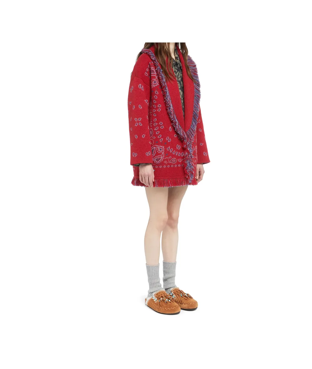 Bandana Jacquard Fringed Cardigan