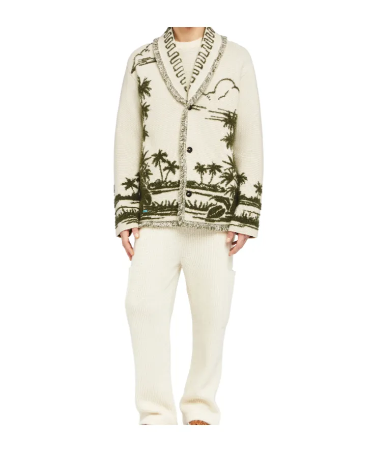 Palm-Tree Fringed Cardigan