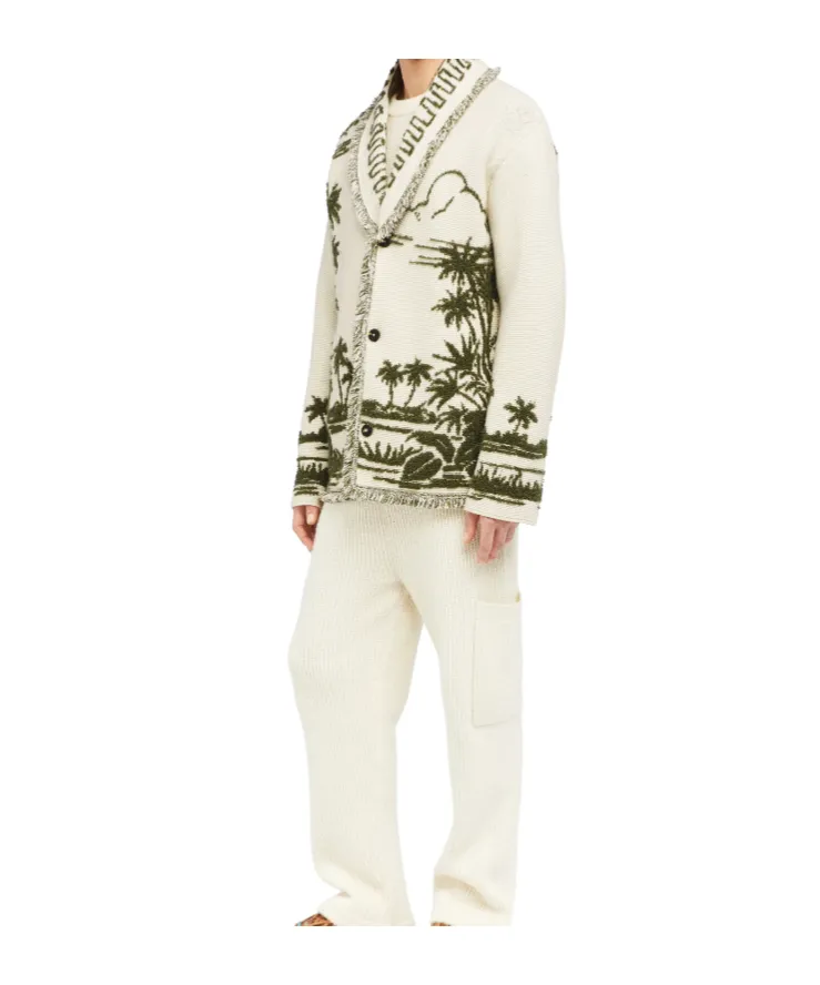 Palm-Tree Fringed Cardigan