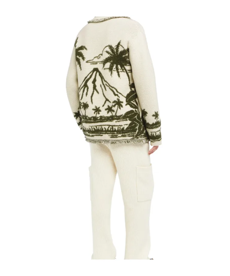 Palm-Tree Fringed Cardigan