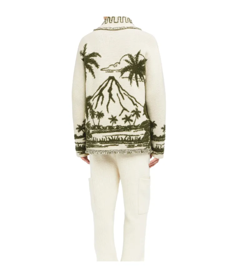 Palm-Tree Fringed Cardigan