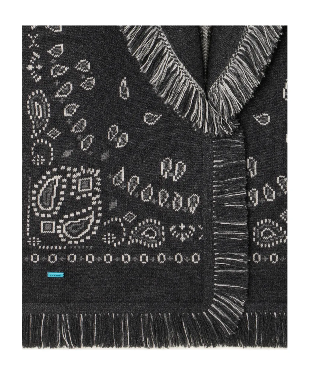Bandana Jacquard Fringed Cardigan