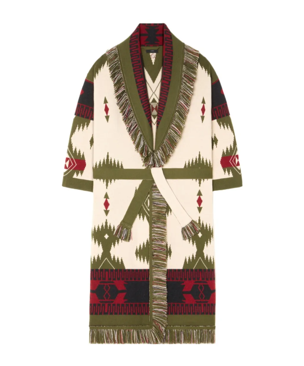 Icon Jacquard Fringed Coat
