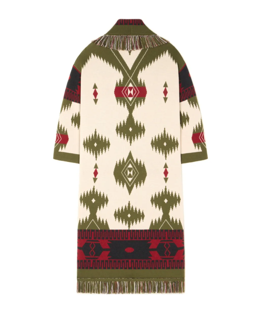 Icon Jacquard Fringed Coat