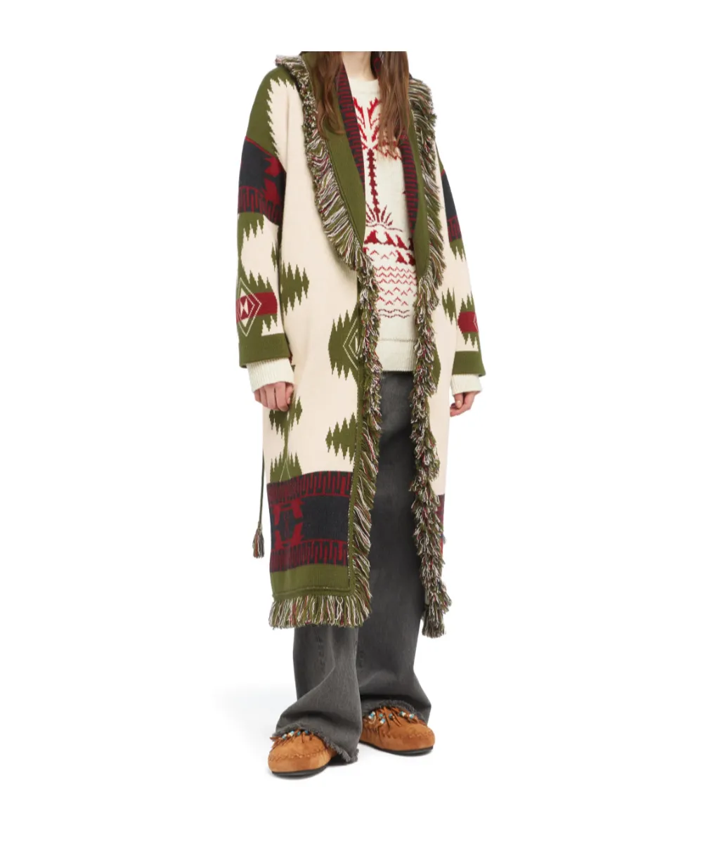 Icon Jacquard Fringed Coat