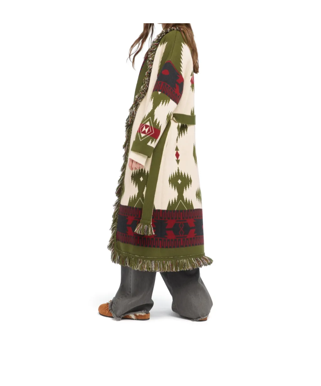 Icon Jacquard Fringed Coat