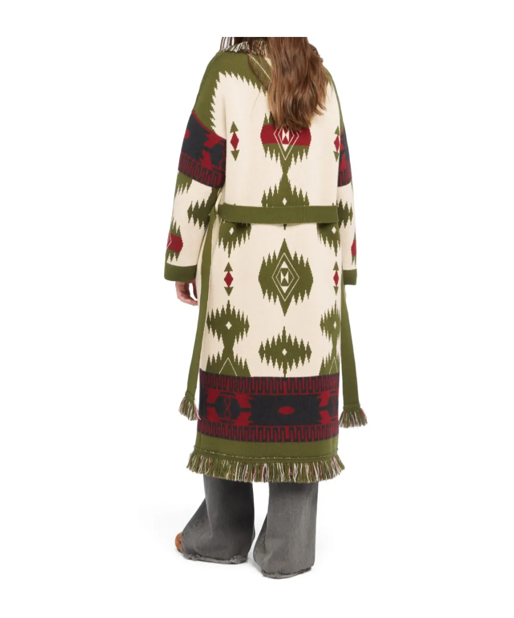 Icon Jacquard Fringed Coat