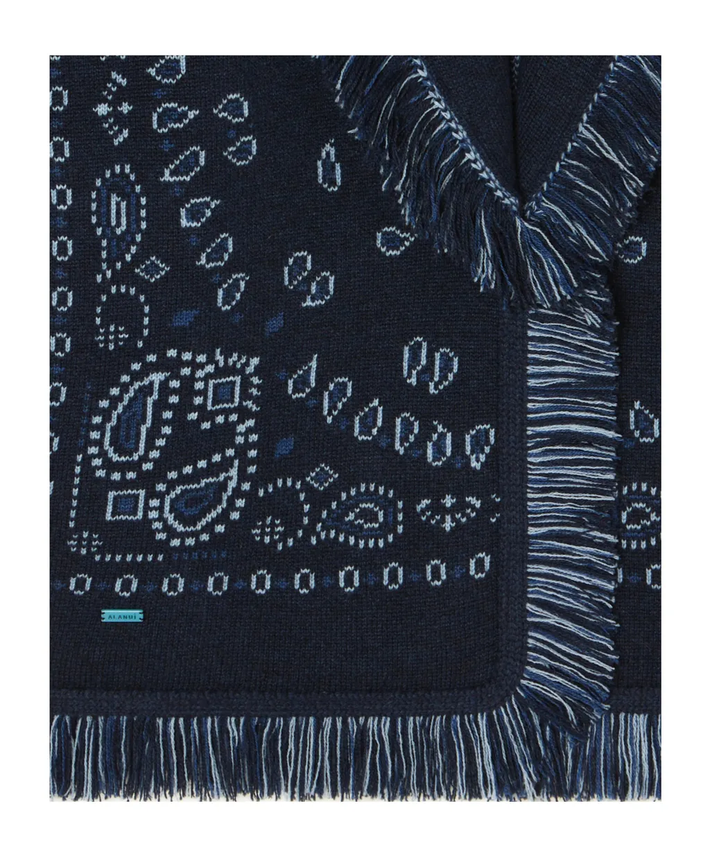 Bandana Jacquard Fringed Cardigan