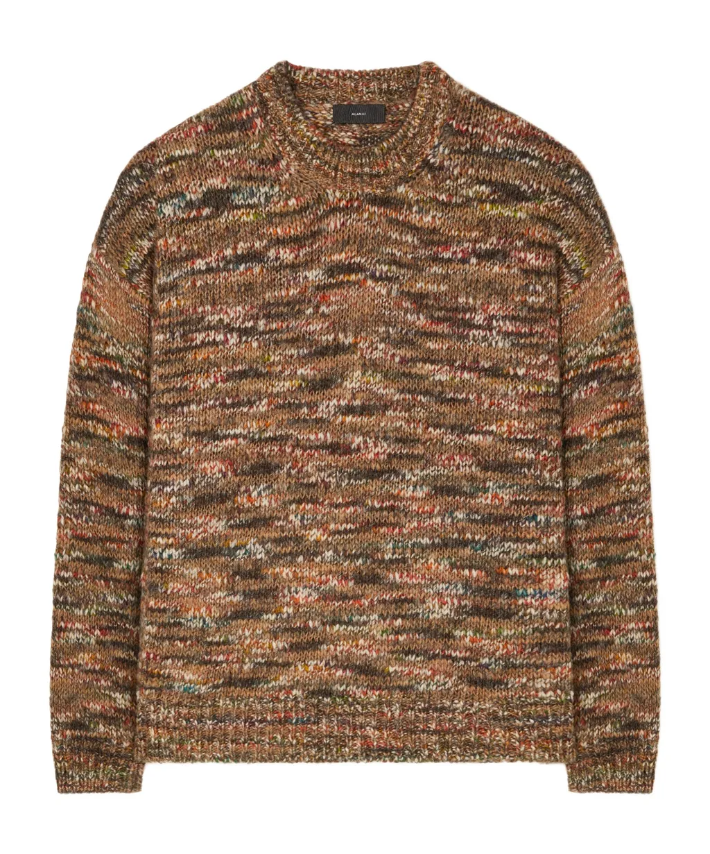 Grunge Beat Speckled Crew-Neck Sweater