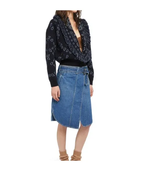 Bandana-Jacquard Fringed Cardigan