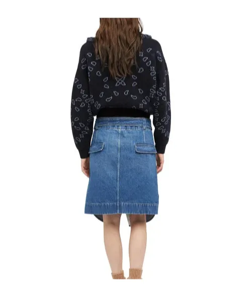 Bandana-Jacquard Fringed Cardigan