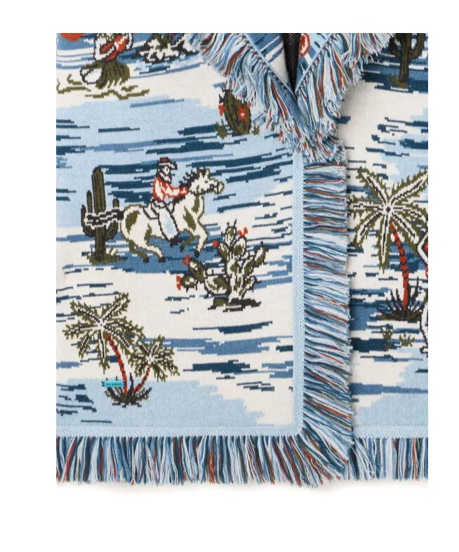 Tex-Hawaii Roundtrip Fringed Tapestry Cardigan
